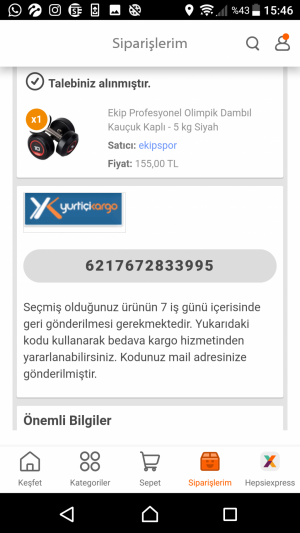 Hepsiburada Ekip Spor Ve Yurt İçi Kargo İle Yaşatılan Sıkıntılara Çözüm Üretemeyen Bir Satış Platformu