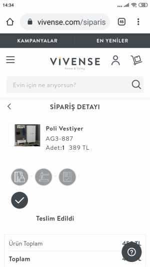 Vivense Eksik Ürün Gelmesi