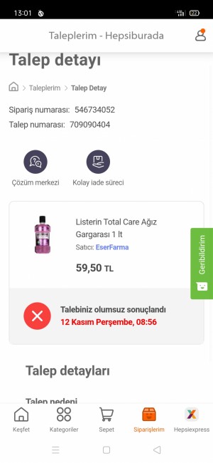 Hepsiburada Eksik Ürün Gönderdi