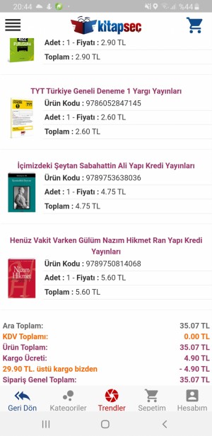 Kitapseç Eksik Ürün Gönderme