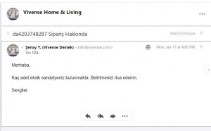 Vivense Eksik Ürün