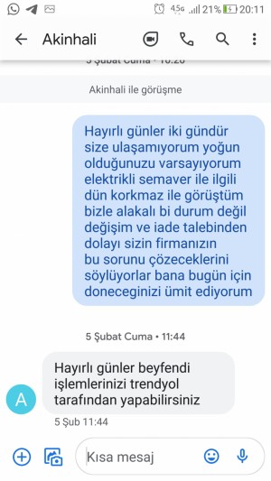 Korkmaz Elektrikli Semaver Hatası