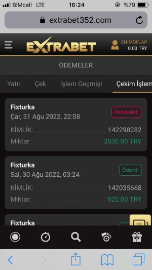 Oynadım Ve Kazandım, Ancak Extrabet Bana Kazandığım Parayı Ödemedi