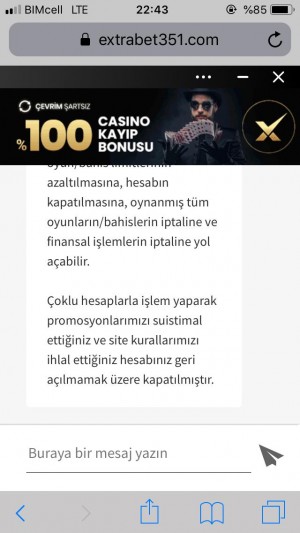 Oynadım Ve Kazandım, Ancak Extrabet Bana Kazandığım Parayı Ödemedi