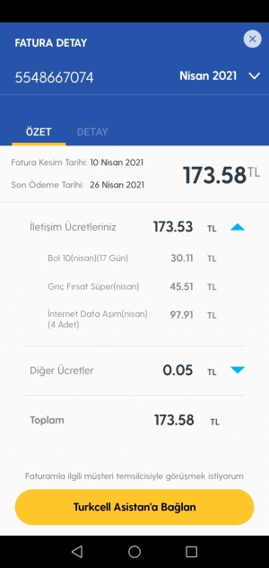 Turkcell Faturama Yansıyan Fazla Ücret