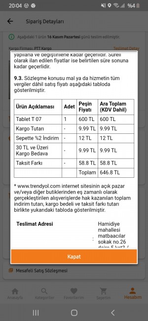 Trendyol Faturasız Arızalı Ürün