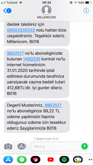Millenicom Fiyat Artışı