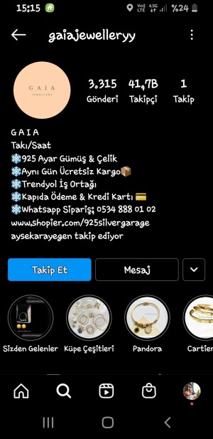 Gaiajewellryy Instagram Adresinden 6 Bilezik Aldık. Kapıda Ödeme Kutudan 4 Bilezik Çıktı