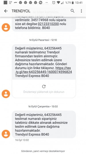 Trendyol Gelmeyen Kargo