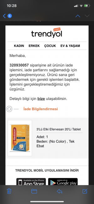 Trendyol Gelmeyen Kargo