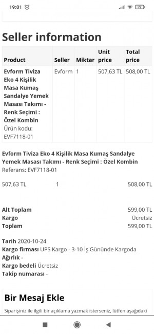 Evform Gelmeyen Ürün Alınamayan Para