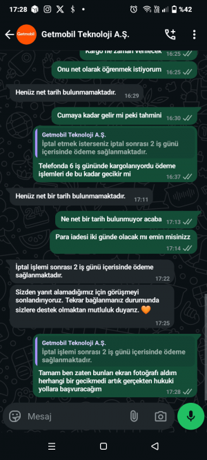 Getmobil Pişmanlık