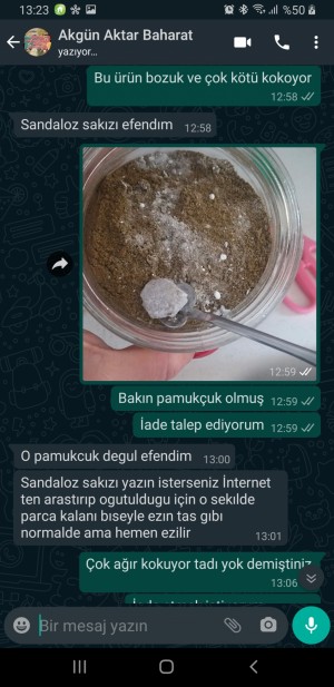 Akgün Baharat Gönderilen Çay Kokuyor Ve Pamukçuk Olmuş