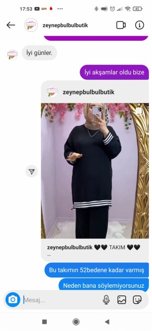 Zeynepbulbulbutik Gönderilen Kıyafet Bedeni İstenilenle Alakası Bile Yok