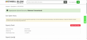 İstanbul Bilişim Gönderilmeyen Ürün