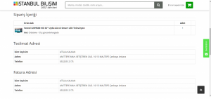 İstanbul Bilişim Gönderilmeyen Ürün