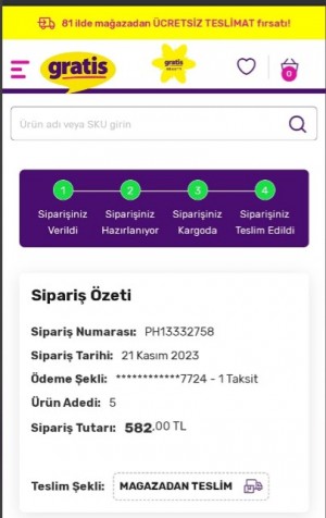 Gratis İnternet Siparişleri Sorunu