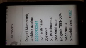 Gulf Sigorta "1 Yıllık Genişletilmiş Ek Sigorta Garanti" Süresinde Sony Xperia Garanti Kapsamına Alınmaması