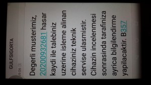 Gulf Sigorta "1 Yıllık Genişletilmiş Ek Sigorta Garanti" Süresinde Sony Xperia Garanti Kapsamına Alınmaması