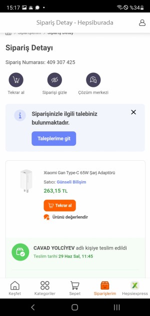 Hepsijet Günseli Bilişim Satıcı İsmi