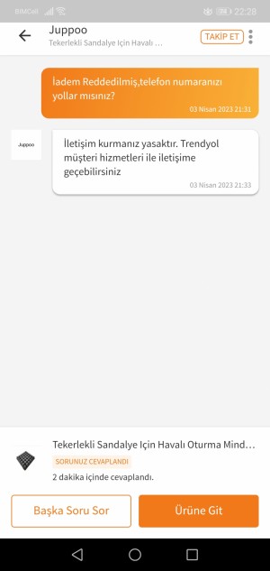 Trendyol-juppoo Haksız Bir Şekilde İadem Reddedildi.