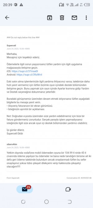 Supercell Hay Day Para İadesi