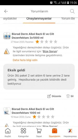 Hepsiburada Eksik Ürünü Göndermiyor