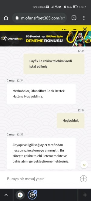 Ofansifbet.com Hesabı İncelemeye Aldı Paramı Ödemiyor