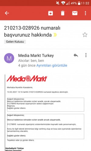 Media Markt İade Onaylandı Para Ödenmiyor