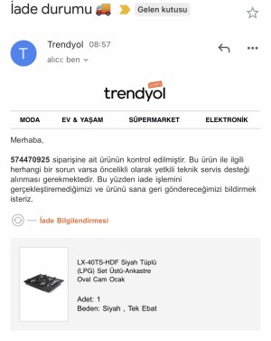 Trendyol İade Reddi