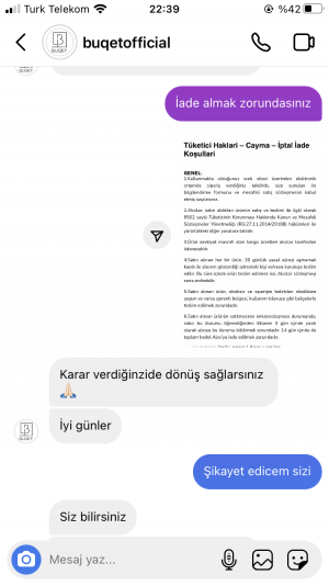 Buqetofficial İade