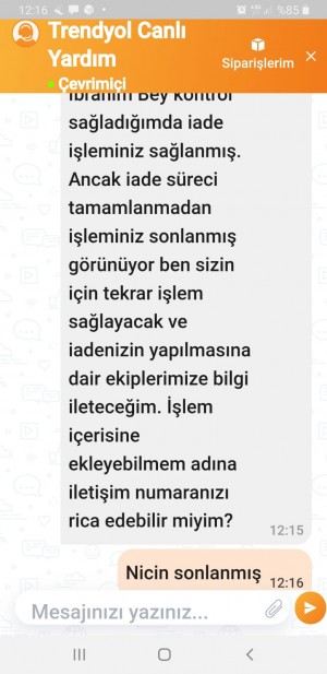 Trendyol İademi Yaptığım Ödememi Yapmıyor