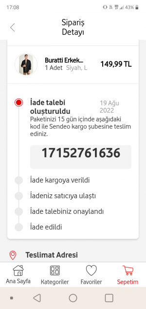 Sendeo Kargo İadesi Alınmayan Kargo