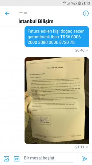 İstanbul Bilişim Sipariş İptal Geri Ödeme