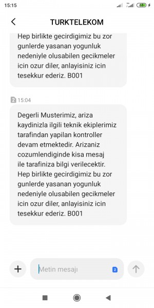 Türk Telekom İnternet Ağı Ve Ekipler İlgilenmiyor