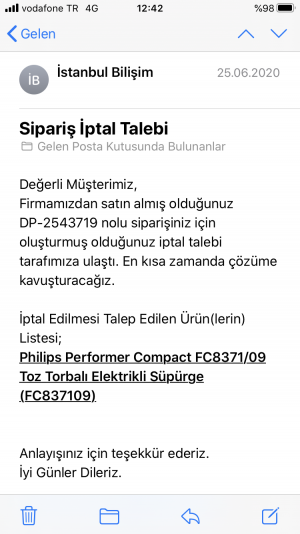 İstanbul Bilişim Dp-254*** Nolu Siparişimin Para İadesi Yapılmıyor