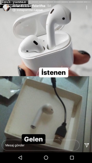 Airpodsumolsnn İstenilen Sipariş Yerine Farklı Şey Göndermeleri