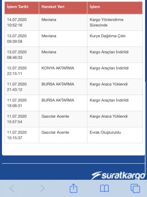 Sürat Kargoda Kargo Teslimi