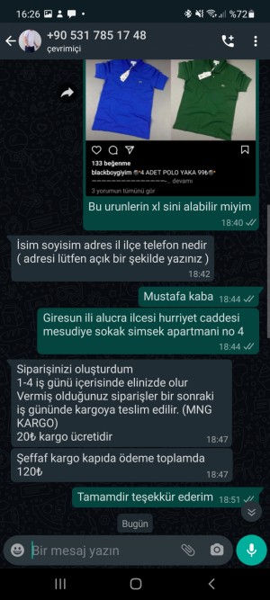 Blackboygiyim Kargom Alakasız Bir Şekilde Gönderilmiş