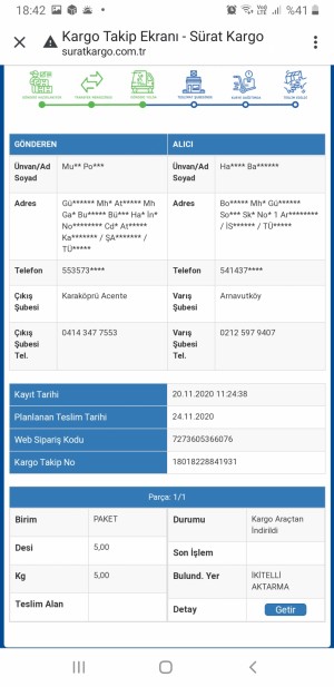 Sürat Kargo Kargom Elime Ulaşmadı