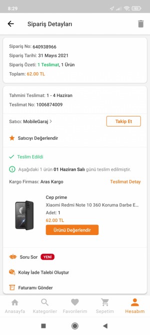 Aras Kargo Kargom Kayıp