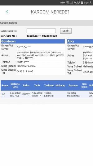 Sürat Kargo Kargom Kayıp