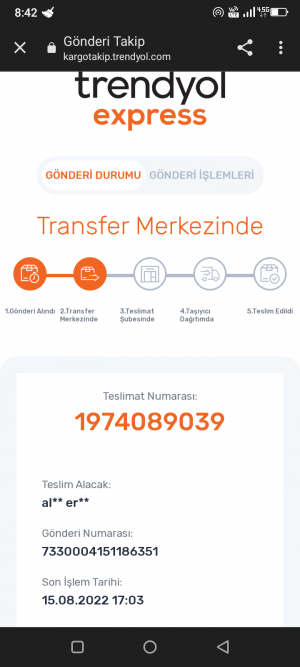 Trendyol Kargom Orta Yok