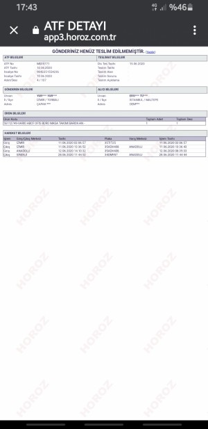 Horoz Lojistik Kargomdan Haber Alamıyorum