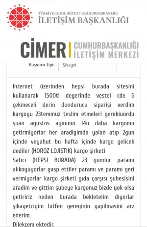 Kargomu 1 Aydır Teslim Etmeyen Horoz Lojistik