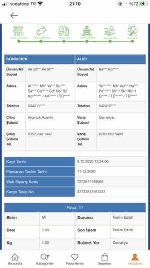 Sürat Kargo Kargomu Başkası Teslim Alma