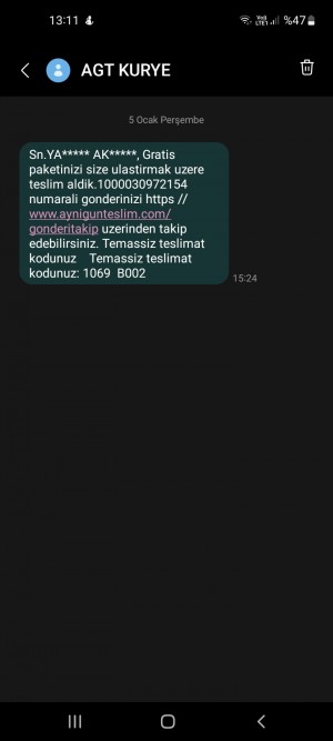Agt Kurye Kargoya Verildikten 2 Gün Sonra İade