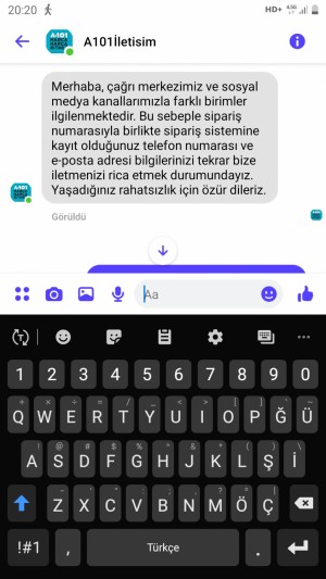 A101 Market Karşılanmayan Siparişim