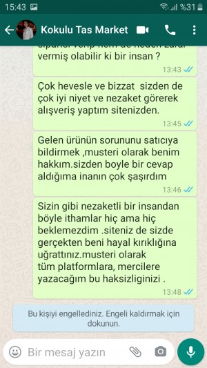 Kokulutasmarket.com Hatalı Ürün Yolluyor