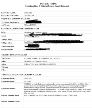 Greyder Kusurlu Üründe Satış Sonrası Hizmet Vermemesi